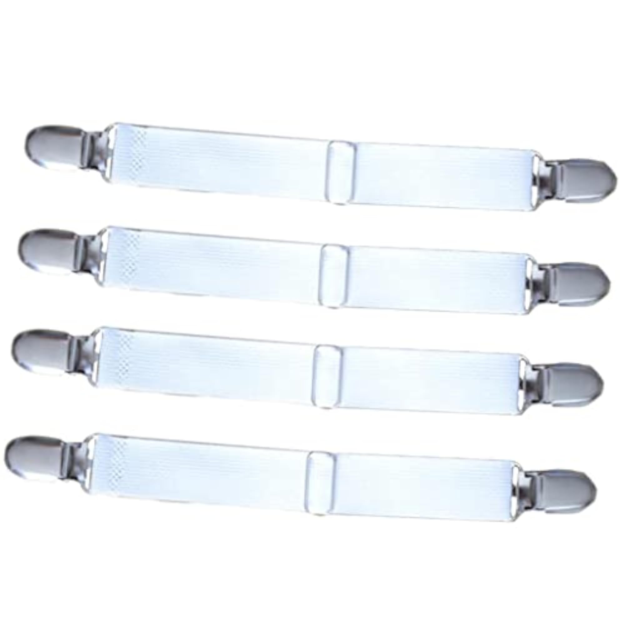 8 Pieces Bed Sheet Grippers Suspenders, White